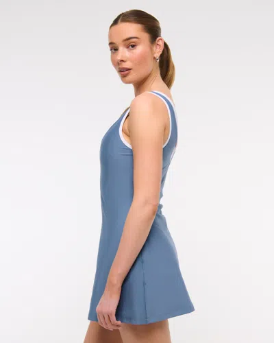 Abercrombie & Fitch Ypb Sculptlux V-neck Mini Dress In Blue