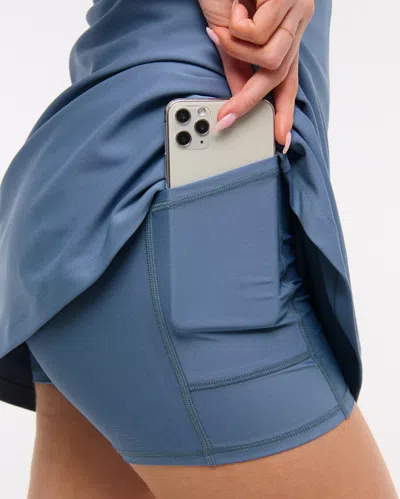 Abercrombie & Fitch Ypb Sculptlux V-neck Mini Dress In Blue