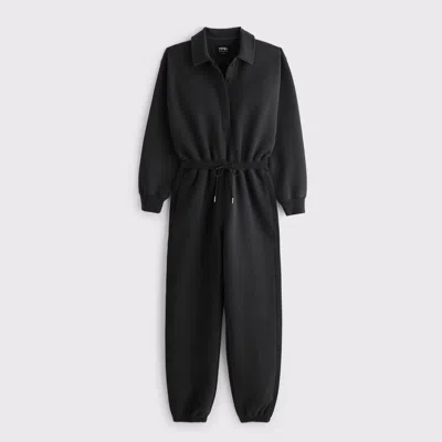Abercrombie & Fitch Ypb Neoknit Max Polo Jumpsuit In Black