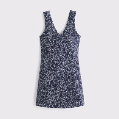 Abercrombie & Fitch Ypb Sculptlux V-neck Mini Dress In Blue
