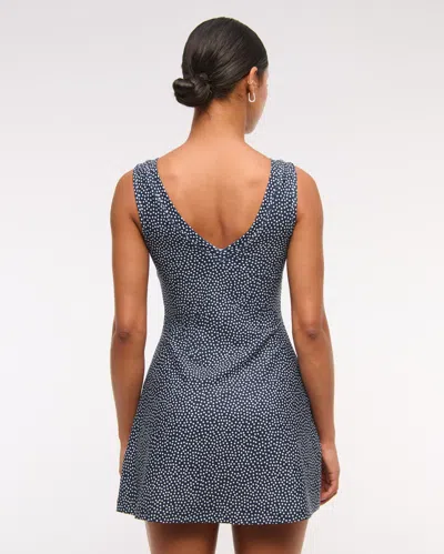 Abercrombie & Fitch Ypb Sculptlux V-neck Mini Dress In Blue