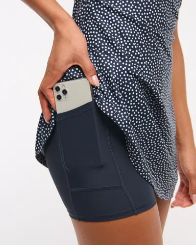 Abercrombie & Fitch Ypb Sculptlux V-neck Mini Dress In Blue