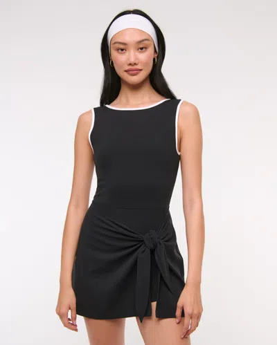 Abercrombie & Fitch Ypb Tie Game Dress In Black