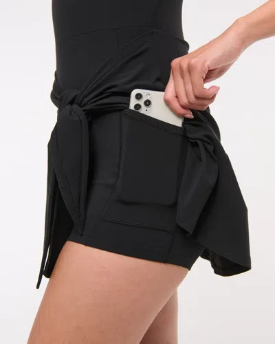 Abercrombie & Fitch Ypb Tie Game Dress In Black