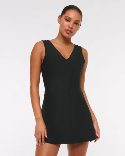 Abercrombie & Fitch Ypb Sculptlux V-neck Mini Dress In Black