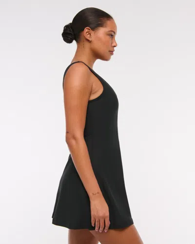 Abercrombie & Fitch Ypb Sculptlux V-neck Mini Dress In Black