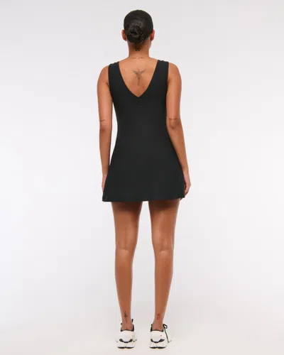 Abercrombie & Fitch Ypb Sculptlux V-neck Mini Dress In Black