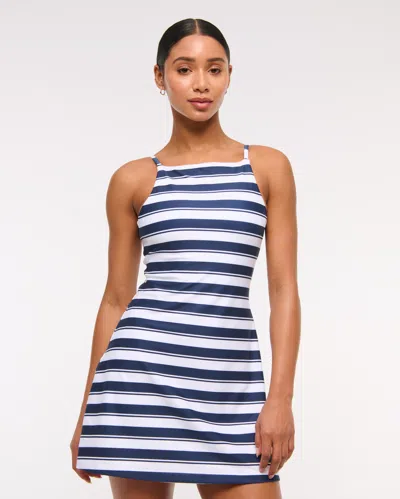 Abercrombie & Fitch Ypb Sculptlux Apron Dress In White