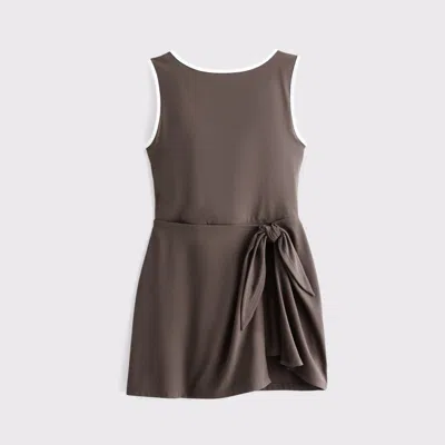 Abercrombie & Fitch Ypb Tie Game Dress In Brown
