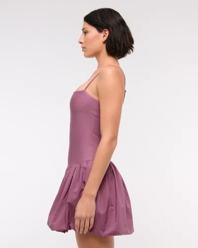 Abercrombie & Fitch Ypb Sculptlux Bubble Hem Mini Dress In Pink