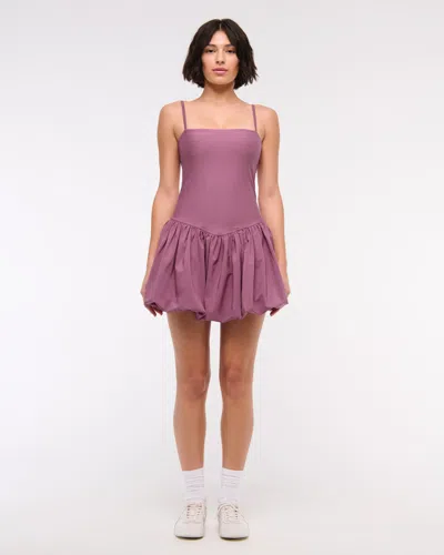 Abercrombie & Fitch Ypb Sculptlux Bubble Hem Mini Dress In Pink