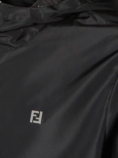 Fendi Men K-way Ny Nylon Jacket In Black