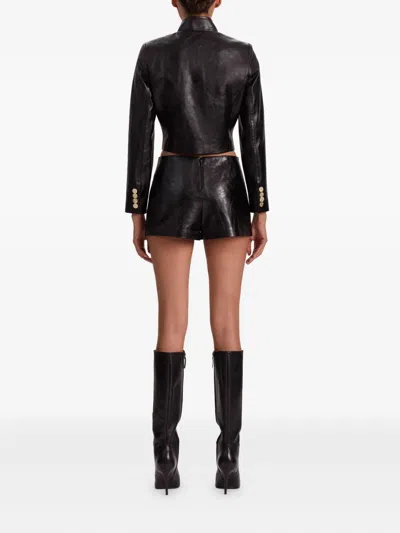 Alice And Olivia Emerson Buttoned Military Jacket In Black