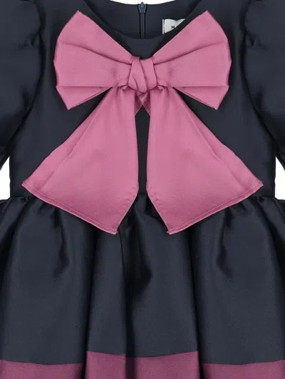 Mama Luma Satin Bow Dress In Black