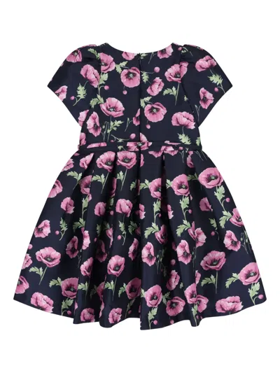 Mama Luma Floral Satin Dress In Blue