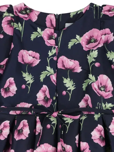 Mama Luma Floral Satin Dress In Blue