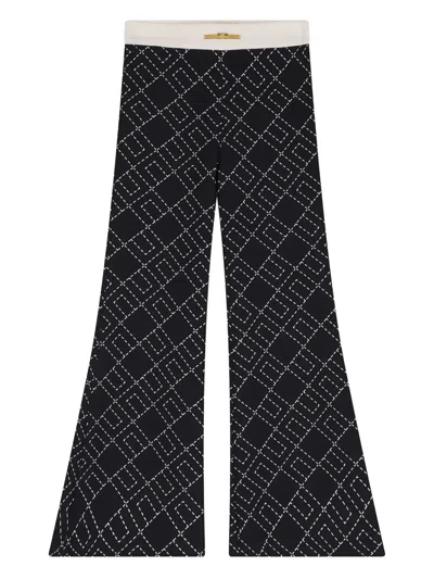 Elisabetta Franchi Logo-detail Trousers In Gray