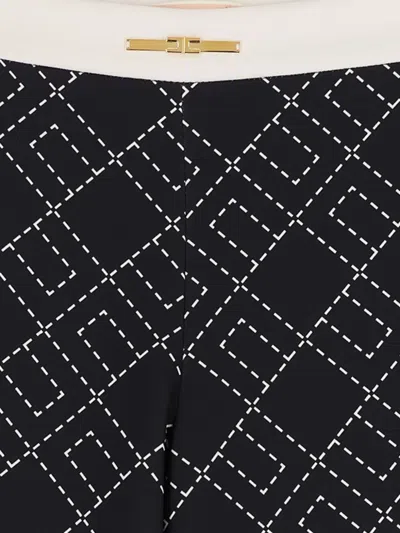 Elisabetta Franchi Logo-detail Trousers In Gray