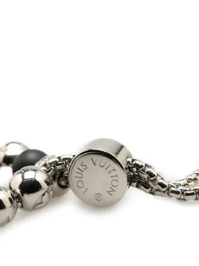 Pre-owned Louis Vuitton 2024 Silver Monogram Beads Bracelet Costume Bracelet