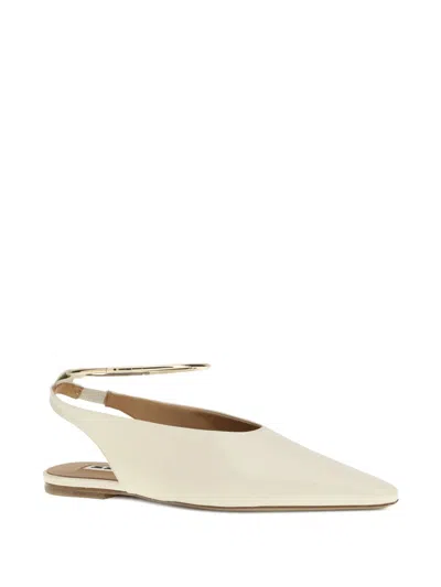 Jil Sander Leather Slingback Ballets In Neutral