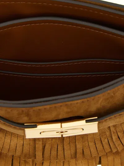 Tory Burch Lee Radziwill Petite Crossbody Bags Brown