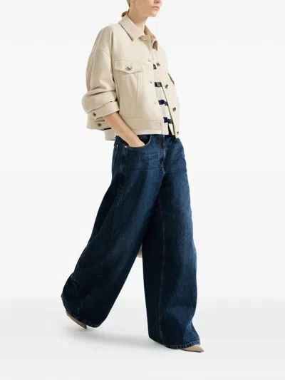 Brunello Cucinelli Zip-fastening Wide-leg Jeans In Blue