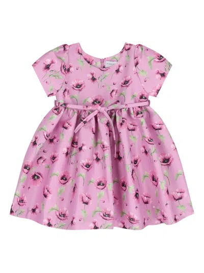 Mama Luma Floral-pattern Belted-waist Dress In Pink