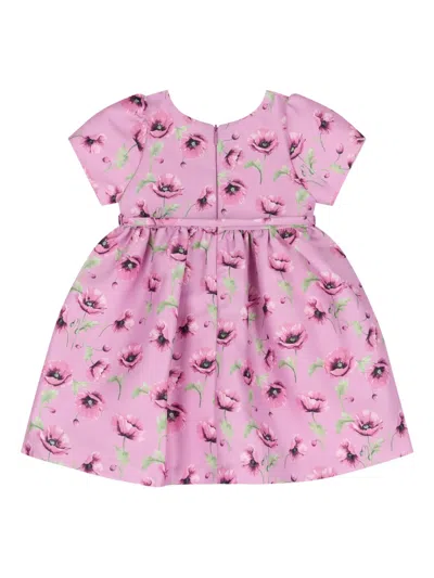 Mama Luma Floral-pattern Belted-waist Dress In Pink