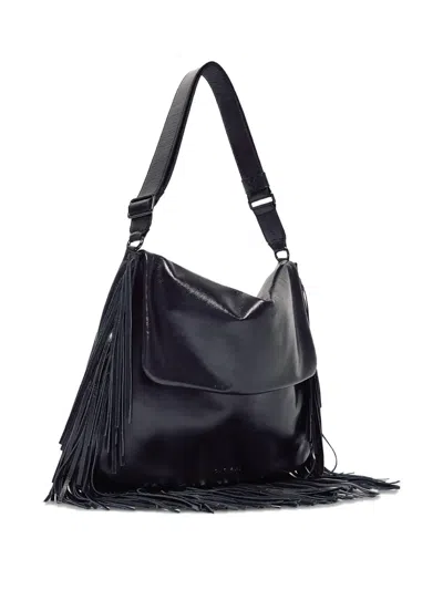 Orciani Fringe Shoulder Bag In Orange