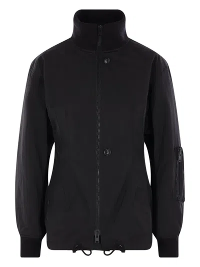 Yohji Yamamoto Black Twill Darts Bomber Jacket