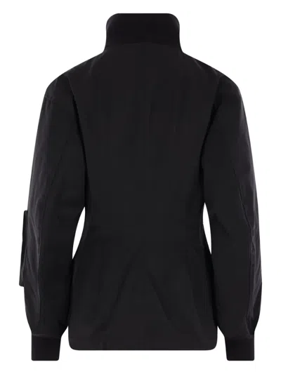 Yohji Yamamoto Black Twill Darts Bomber Jacket