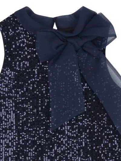 Mama Luma Bow Sequin Skirt Set In Blue
