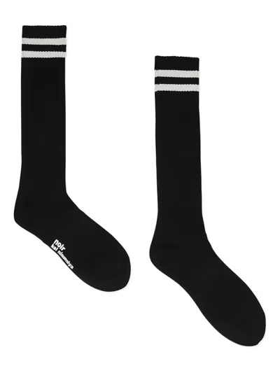 Noir Kei Ninomiya Striped-detail Socks In Black