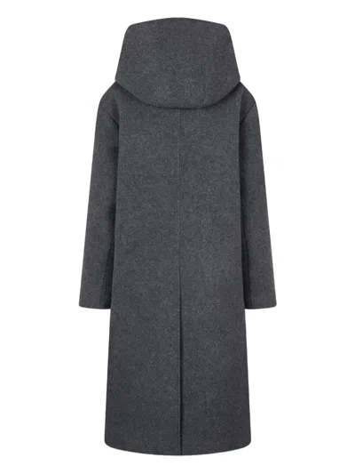 Studio Tomboy Hooded Scarf Coat In Gray