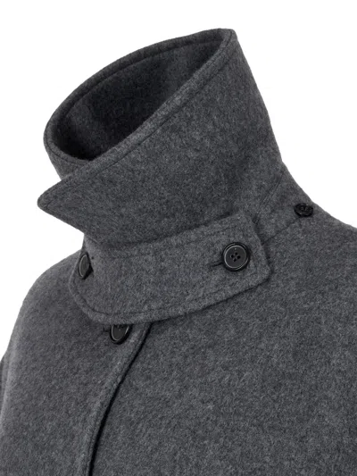 Studio Tomboy Hooded Scarf Coat In Gray