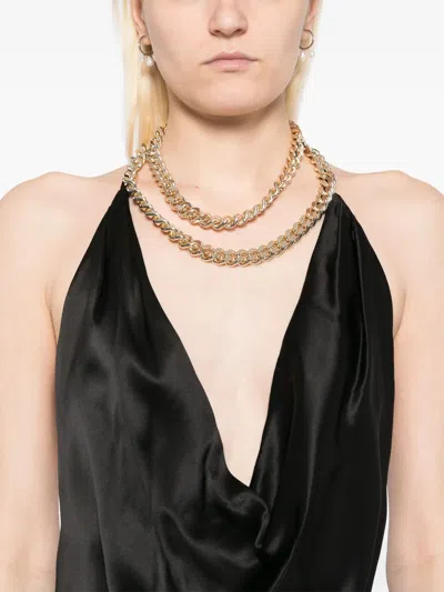 Michelle Mason Halterneck Gown In Brown