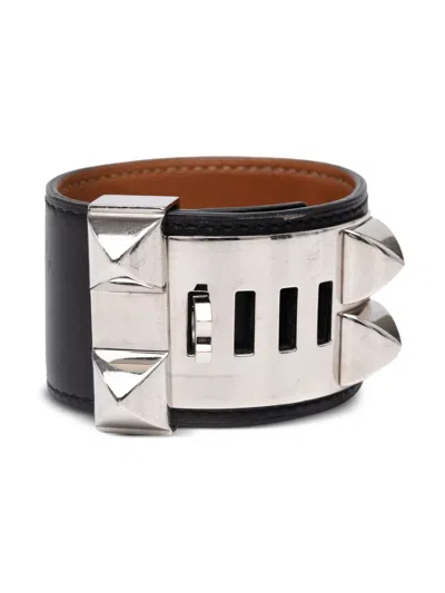 Pre-owned Hermes 2003 Swift Collier De Chien Bracelet S Costume Bracelet In Black