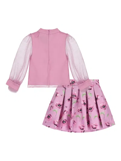 Mama Luma Floral Skirt Set In Pink
