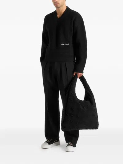 Manière De Voir Aubin Woven-design Tote Bag In Yellow