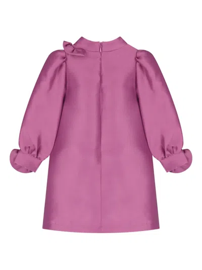 Mama Luma Flowers Satin Dress In Pink