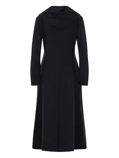 Yohji Yamamoto Hooded Zip Coat In Black