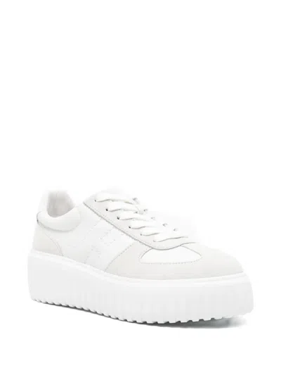 Hogan H-stripes Platform Sneakers In White