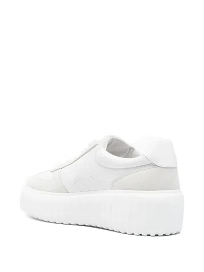 Hogan H-stripes Platform Sneakers In White