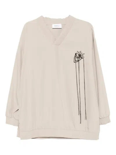 Ports V Graphic Printed Sweatshirt In Brown