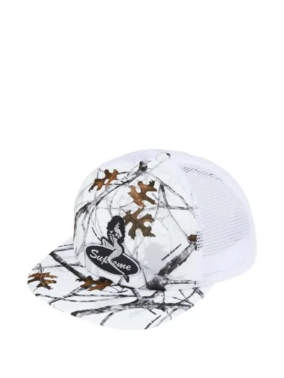 Supreme Tree-print Trucker Cap In White