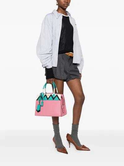 Prada Padlock-detail Tote Bag In Pattern