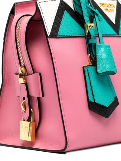 Prada Padlock-detail Tote Bag In Pattern