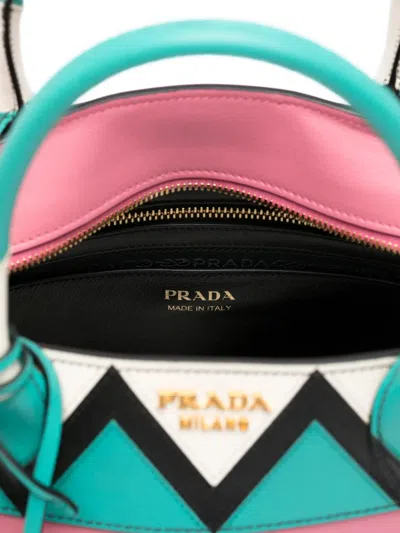 Prada Padlock-detail Tote Bag In Pattern