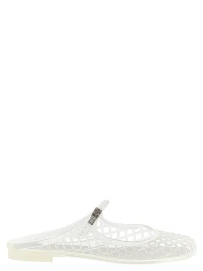 Tory Burch Mello Mary Jane Jelly Flat Shoes White In White