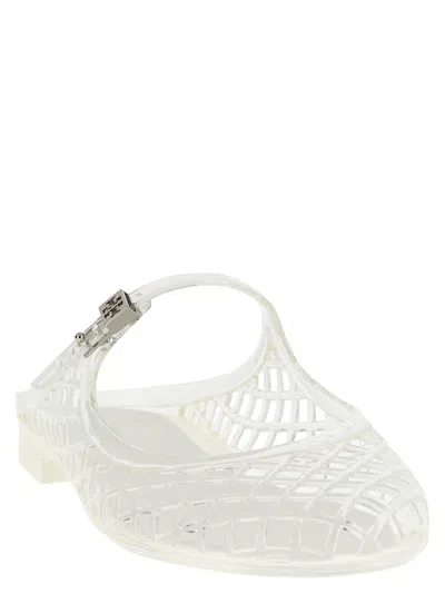 Tory Burch Mello Mary Jane Jelly Flat Shoes White In White
